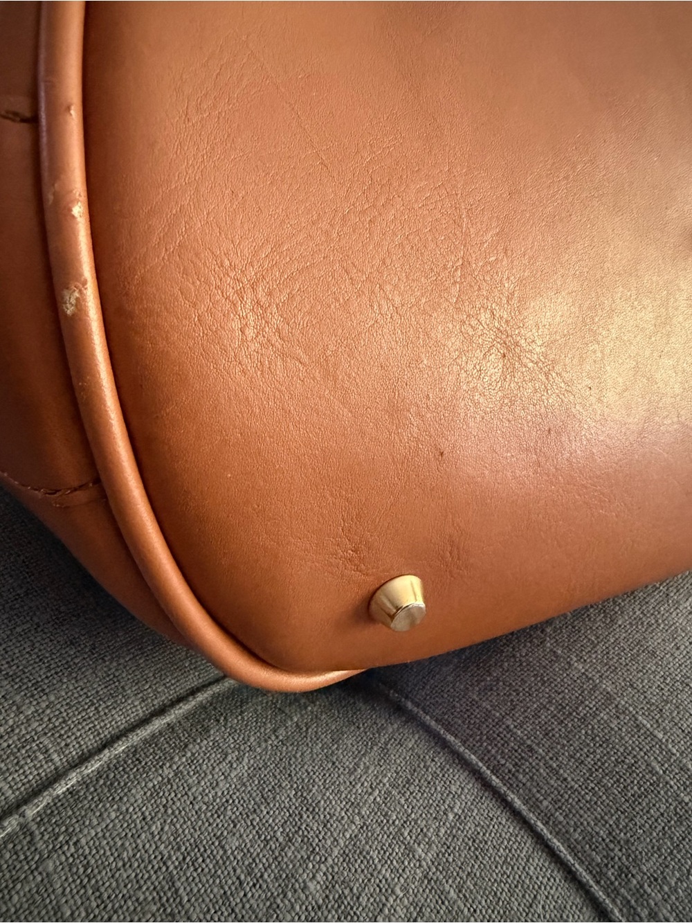 Valentina White and Camel Pebbled Leather Italy Bag NWOT - Picture 11 of 12
